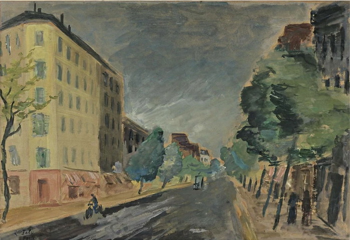 1930- + Paris, Street Scene. , . 34.1 by 50 cm.   2008 (700x479, 122Kb)