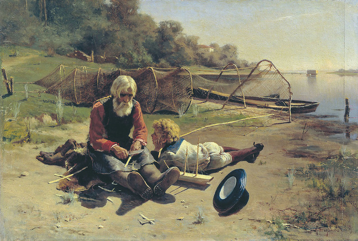 Николай_Алексеевич_Богатов_Рыбак_с_мальчиком_1889 (700x471, 184Kb)