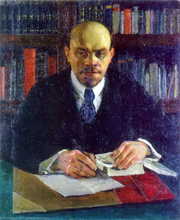 1933 Портрет В.И. Ленина в раб кабинете.Х, м. 119 х 98 см. ГЦМСИР (573x700, 194Kb)