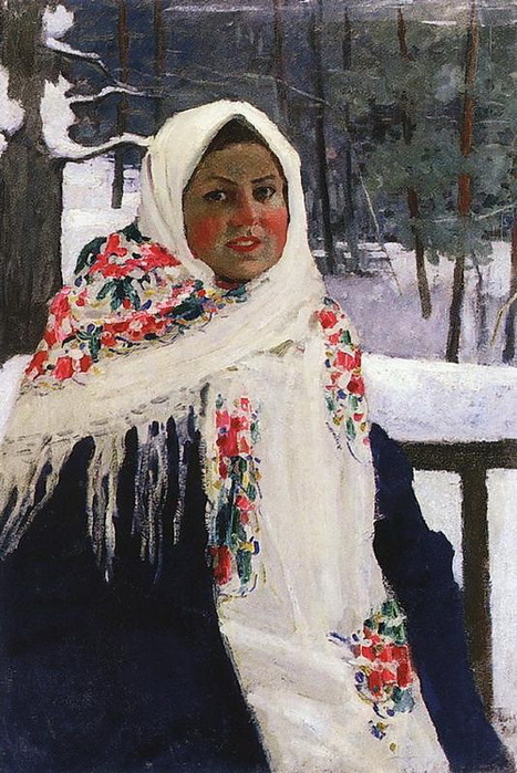 1934 Девушка в русском платке (Наташа Островская) Х., м. 94 х 63 см. Челябинский ХМ (467x700, 154Kb)