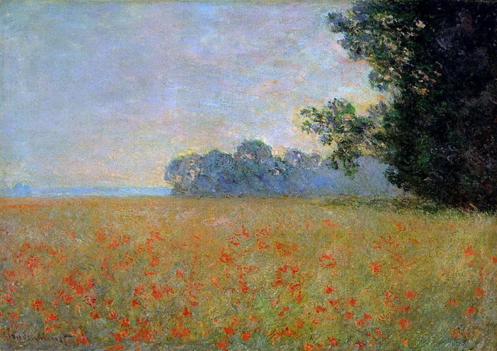  .  . Lukisan dengan bidang poppy oleh Claude Monet. (700x494, 161Kb)