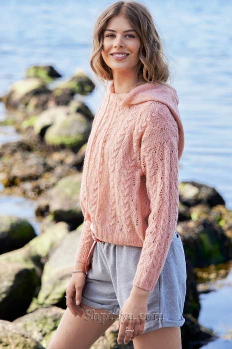 Персиково-розовый пуловер с капюшоном/5557795_3814 (466x700, 234Kb)