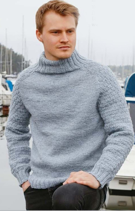Мужской пуловер с регланной кокеткой (448x700, 90Kb)