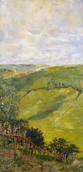 1883-1884 Sommerlandschaft, , . 192,5 x 92,8  cm.   (336x700, 92Kb)