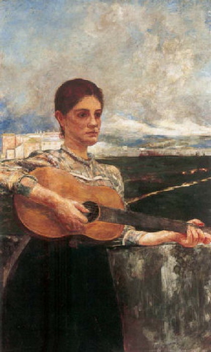 1892 Die Lautenspielerin - aus der sammlung gustav und clara kirstein (420x700, 83Kb)