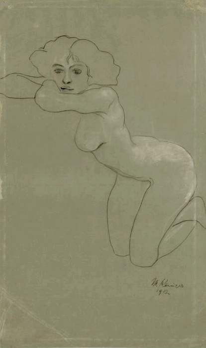 1912 Study of a female nude. , , .  66.7  42.7 cm.  ,  (414x700, 47Kb)