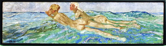 1918 Schwimmerinnnen, ausgestellt im Weinberghaus Großjena 2014 (700x196, 71Kb)