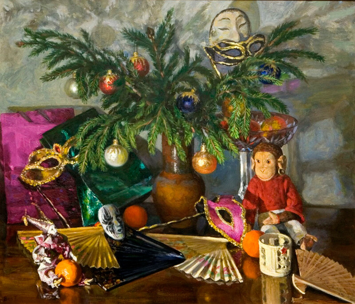 Бессонова Тамара Владимировна _Новый год_, 1955 (700x598, 547Kb)