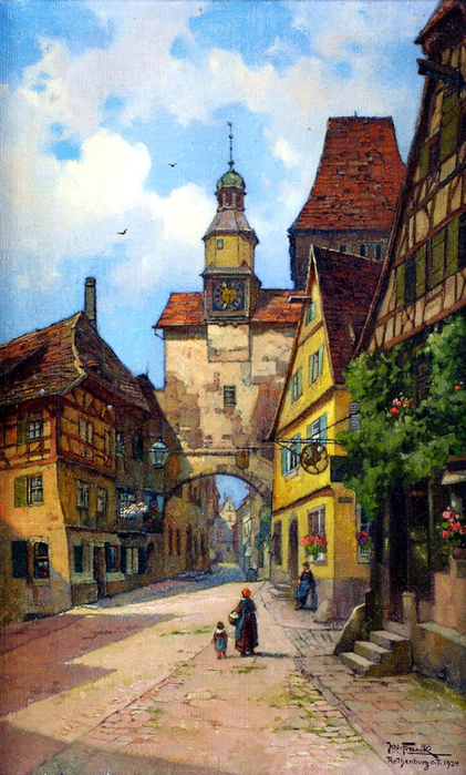 1--Josef Frank (1873-1941) Markusturm mit Roderbogen, Rothenburg o.d. Tauber. (421x700, 447Kb)