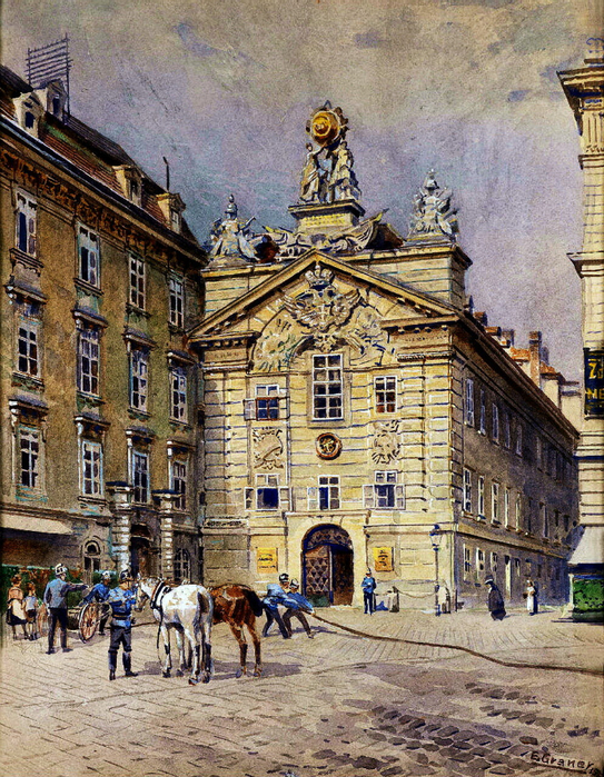 Ernst Graner(1865-1943)Feuerwache Am Hof In Wien  (543x700, 621Kb)