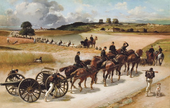 1870 Mobilizing the canons. ... , . 60.3 x 92.1 cm.  (700x443, 127Kb)