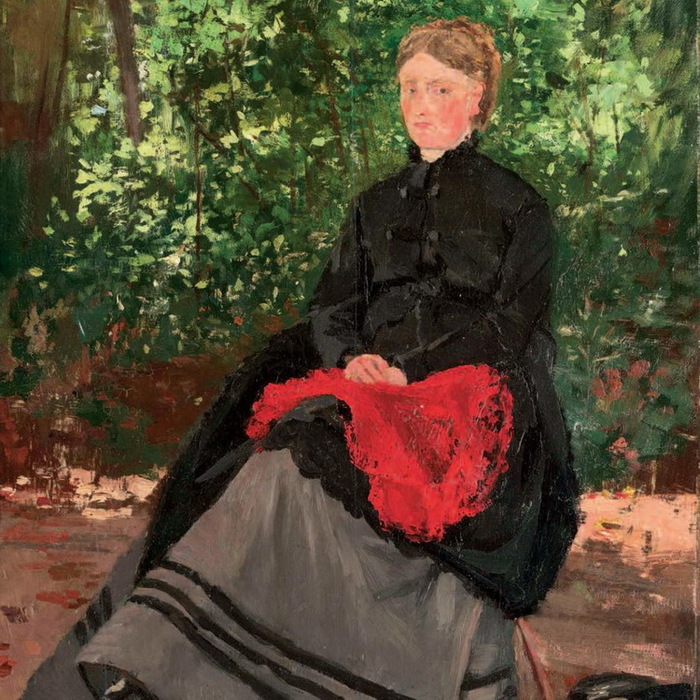 1875 Jeune Femme au jardin, huile sur panneau, 54 x 37 cm.  (700x700, 207Kb)