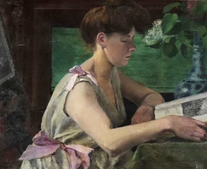 1895-1912 ELEGANTE A LA LECTURE, , . 60 x 80 cm.   (700x572, 101Kb)