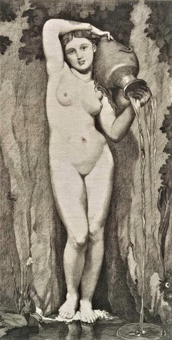 1849 The source (after Ingres), Etching  31×35, NYPL  (354x700, 108Kb)