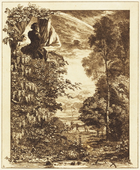 1856 A Rainbow Landscape with Two Women Viewing it from Above,   (578x700, 243Kb)