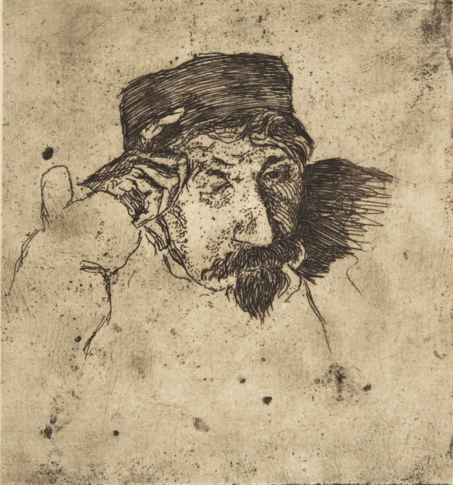 1853   Sketch of French painter Joseph Guichard (1806-1880).  (655x700, 208Kb)