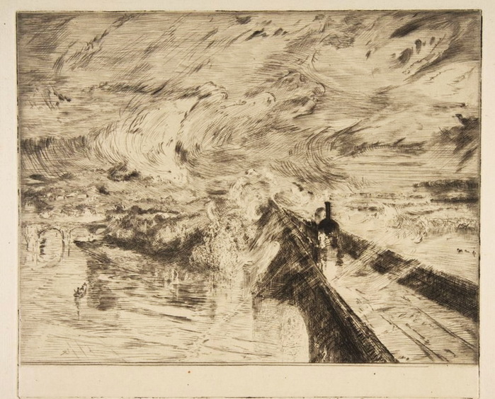 1873 The Locomotive (after JMW Turner, Rain, Steam and Speed), etching and drypoint, 30 x 42.5 cm, (700x564, 161Kb)