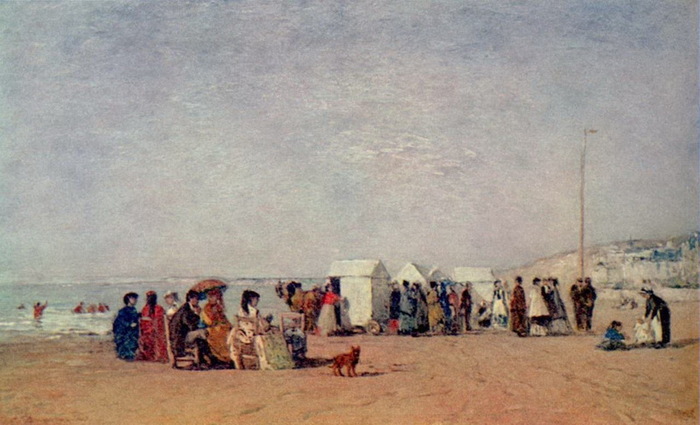 1868 La Plage de Trouville, , . 29  48 cm. ,  (700x425, 96Kb)