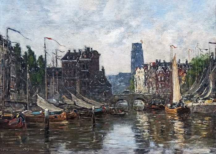 1876 Rotterdam, Le Pont de la Bourse, 31 x 44 . Toulouse, Fondation Bemberg. (700x498, 190Kb)