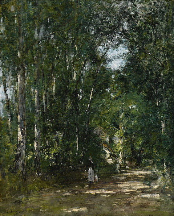 1880-1885 Environs De Trouville, Allée Sous Bois. Oil on canvas 2 (565x700, 226Kb)
