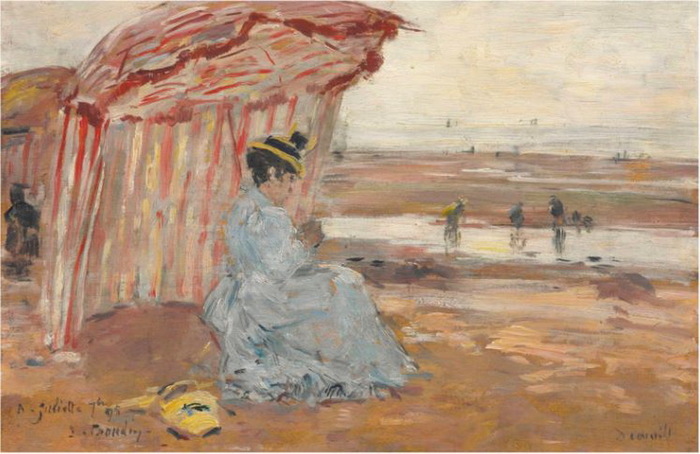 1895 Deauville, Juliette sous la tente, collection privée, vente 2018. (700x454, 104Kb)