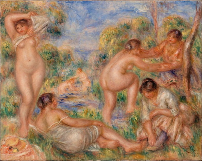 1916  Bathing Group, oil on canvas, 73.5 x 92.5 cm, Barnes Foundation, Philadelphia and Merion, PA.  (700x558, 144Kb)