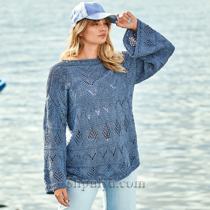 Хлопковый пуловер с миксом узоров цвета денима/5557795_4049 (700x700, 344Kb)