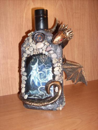 Пещера дракона. Декоративная бутылка (11) (375x500, 115Kb)