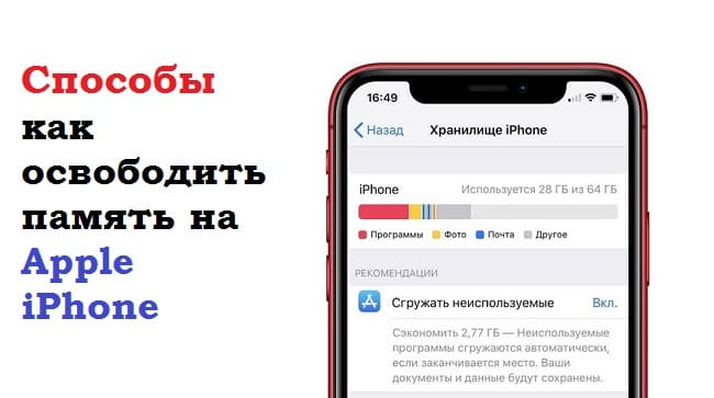 как освободить память на Apple iPhone (650x363, 111Kb)