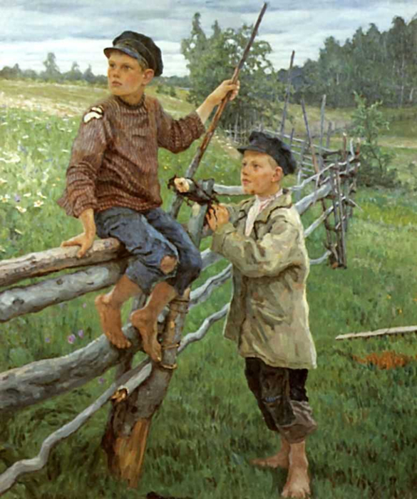 «Деревенские мальчики», Вариант. 1936 год, Государственный художественный музей Латвии, Рига (585x700, 393Kb)
