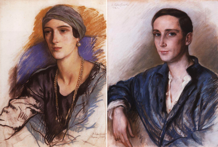 Портреты княгини Ирины Юсуповой и князя Феликса Юсупова, 1925 год (700x473, 588Kb)