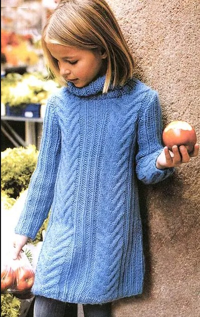 Вязать детские спицами и крючком - Детский свитер с аранами Вязание для девочек Вязание
