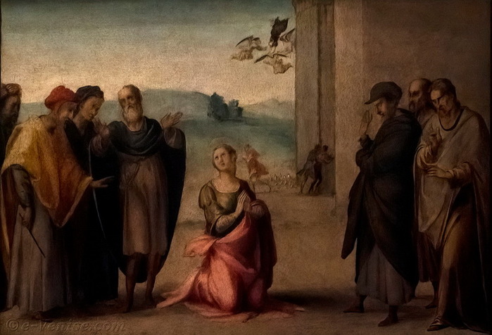 1530 Sainte-Apollonia secours des anges, huile sur bois, 38.5 × 53.5 Galerie de l'Accadémia à Florence  (700x476, 106Kb)