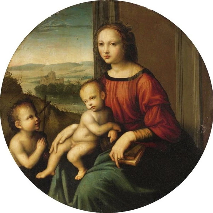 Madonna and Child with the Infant Saint John the Baptist. = 83.8 cm.  2011   (1469-1543).        .<br />
XVI . , . D=83,8 .  .(700x700, 116Kb)
