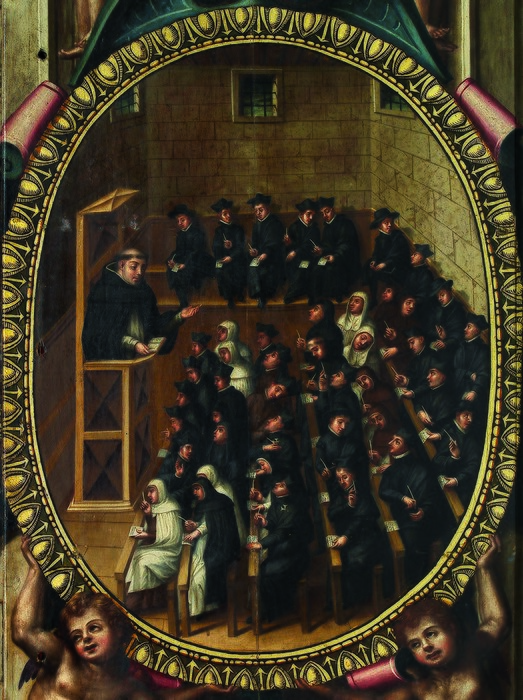 1614 painting depicting a lecture at the University (753x900, 172Kb)