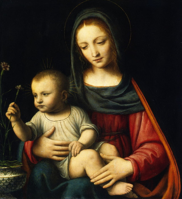 Бернардино Луини - Мадонна с гвоздикой 1515 (641x700, 285Kb)