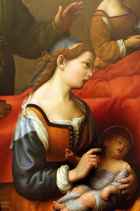 1515-1520 The Birth of St John the Baptist, c. 16 . 113  118 cm. Galleria Estense, Modena 3 (466x700, 129Kb)