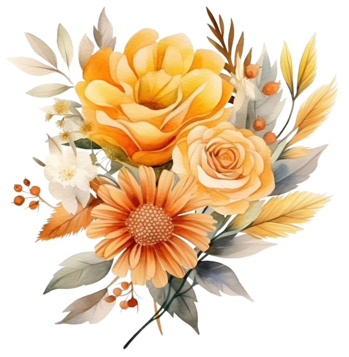 Pngtreewatercolor autumn bouquet_13017321 (684x700, 562Kb)