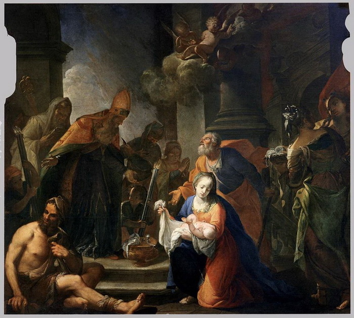 1710 Presentación de Jesús en el Templo. , . 314 x 261 cm. San Zaccaria (Venice, Italy) (700x628, 154Kb)
