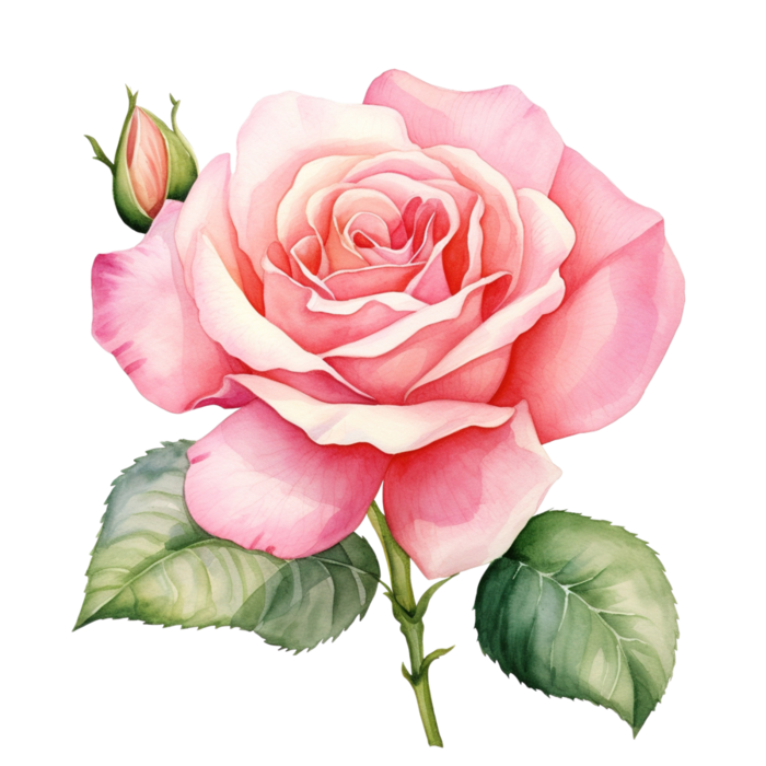 Pngtreepink rose watercolor flower for_13230154 (700x700, 450Kb)