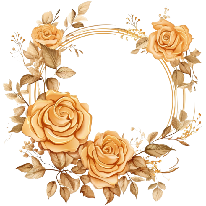 Pngtreegolden floral frame with rose_13244899 (697x700, 563Kb)