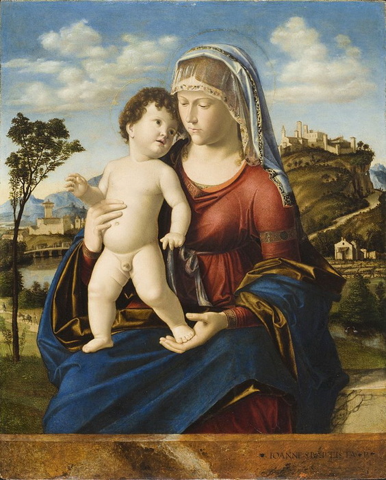 1496-1499 Madonna and Child in a Landscape. , . 109,8   87,6 .  -(LACMA)  (564x700, 164Kb)