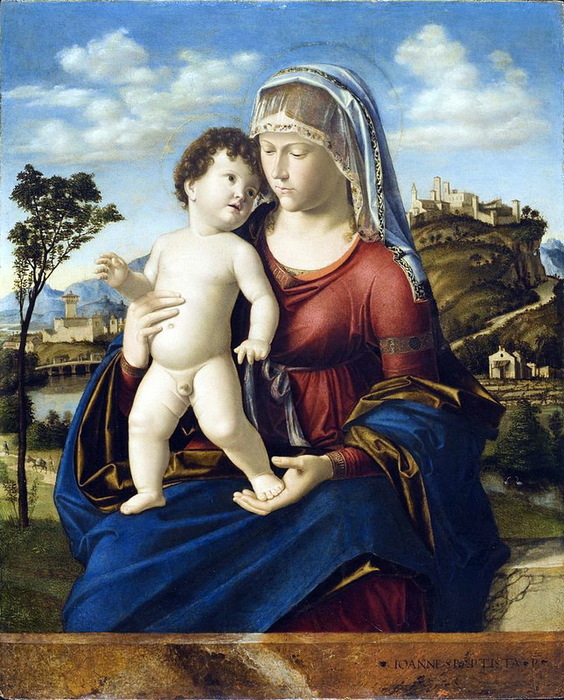 1496-1499 Madonna and Child in a Landscape. , . 109,8   87,6 .  -(LACMA)  (564x700, 177Kb)