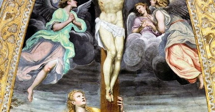 1578-1582   The Crucifixion, fresco. Detail (700x367, 120Kb)