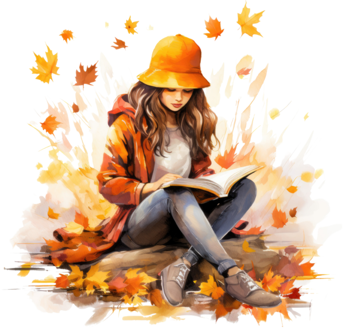 Watercolor Autumn Reading Corner 04 (700x660, 555Kb)