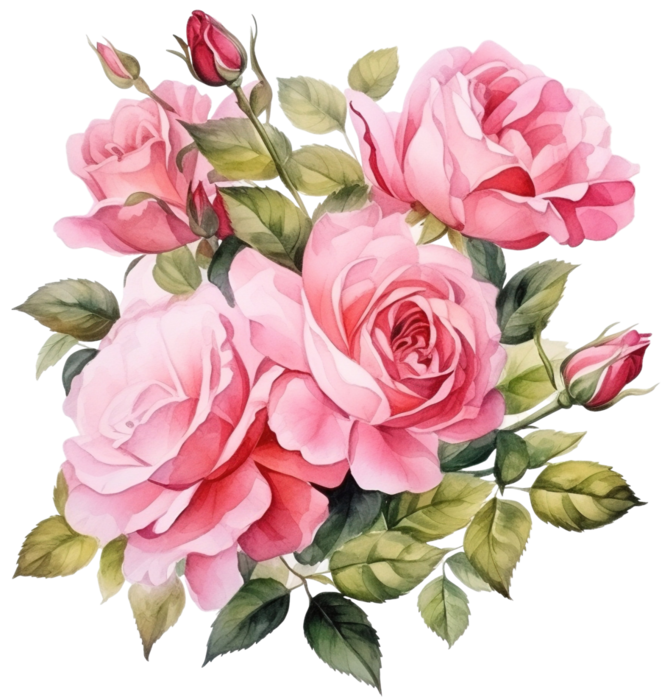 Pngtreerose flowers bouquet watercolor ai_13294620 (662x700, 602Kb)