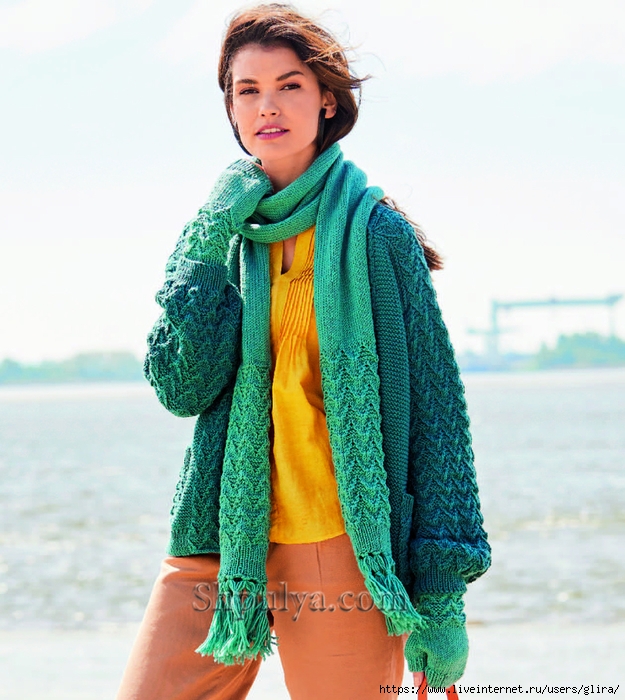 Вязаное пальто спицами от Stefanel - Вяжем с Лана Ви