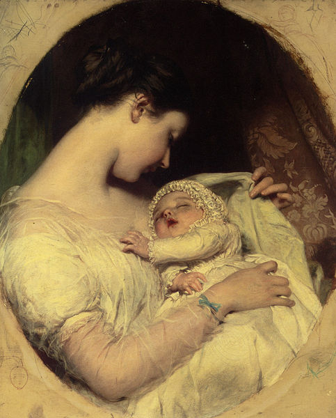 Портрет его жены Элизабет и дочери, 1852 (483x600, 155Kb)