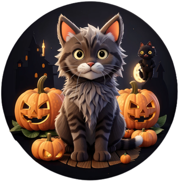 Pngtreecute halloween cat sticker design_13237242 (690x700, 521Kb)