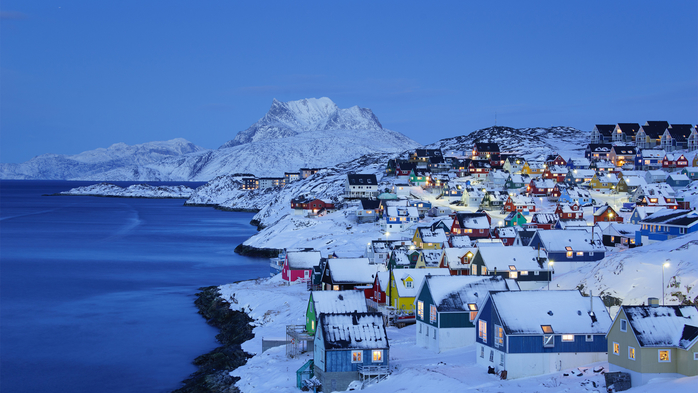 Nuuk Old Town Twilight, Greenland (700x393, 329Kb)